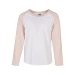 Girls' contrasting raglan long sleeves white/pink