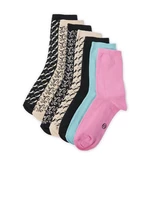 Set of seven pairs of women's socks in beige and black ORSAY