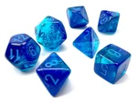 Sada kostek Chessex Gemini Blue-Blue/Light Blue Luminary Polyhedral 7-Die Set