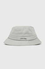 Bavlnený klobúk Calvin Klein šedá farba,bavlnený,K60K611872