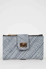 DEFACTO Women's Straw Patterned Buckle Wallet