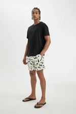 DEFACTO Regular Fit Patterned Mesh Lined Short Swim Shorts