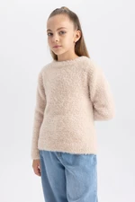 DEFACTO Girls Crew Neck Knitted Sweater