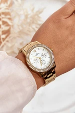 Women's waterproof Giorgio&Dario watch with zircons, gold