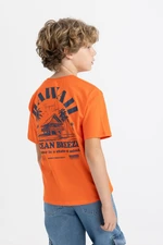 DEFACTO Boy's Crew Neck Back Printed Short Sleeve T-Shirt