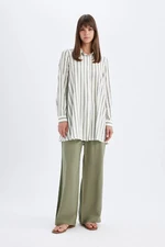 DEFACTO Wide Leg Wide Leg Double Pleated Basic Plain Woven Trousers