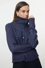 Trendyol Navy Blue Soft Texture Gradient Knitwear Cardigan