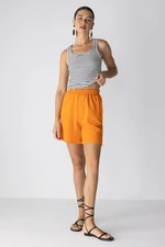 DEFACTO Paperbag Waist Wide Leg Linen Blend Shorts