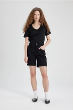 DEFACTO High Waist Jean Bermuda Shorts