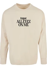 Men's hoodless sweatshirt 2Pac All Eyez on me Tracklist Cut On cream