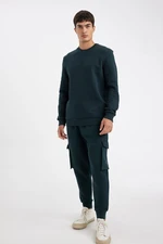 DEFACTO Regular Fit Cargo Pocket Drawstring Waist Elastic Leg Basic Plain Jogger Sweatpants