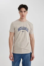 DEFACTO Slim Fit Crew Neck Printed Short Sleeve T-Shirt