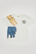 DEFACTO Baby Boy Crew Neck Animal Print Short Sleeve T-Shirt