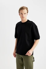 DEFACTO Loose Fit Crew Neck Short Sleeve Heavy Fabric Basic T-Shirt