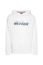 Tommy Hilfiger Sweatshirt - PALM FLORAL EMBRO CASUAL HOODY white