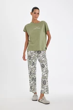 DEFACTO Fall in Love Patterned Short Sleeve Pajama Set