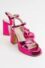 LuviShoes Lello Fuchsia Patterned Women's High Heel Shoes