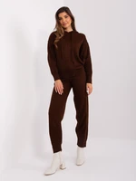 Dark brown two-piece women's casual set