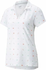 Puma W Mattr Galapagos Bright White/Hot Coral XS Camiseta polo