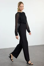 Trendyol Black Wide Leg Woven Overalls