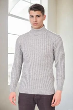 19295 Dewberry Turtleneck Mens Sweater-LIGHT GREY