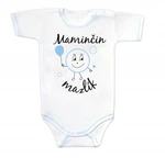 Body krátký rukáv s vtipným textem Baby Nellys, Maminčin mazlík, vel. 80 (9-12m)