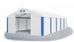 Garážový stan 6x8x3m střecha PVC 560g/m2 boky PVC 500g/m2 konstrukce ZIMA Bílá Bílá Modré