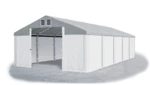 Skladový stan 5x10x2,5m střecha PVC 560g/m2 boky PVC 500g/m2 konstrukce ZIMA PLUS Šedá Bílá Bílá