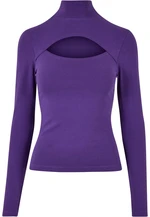 Women's turtleneck with neckline and long sleeves - purple