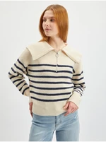 Sweter damski w paski Orsay Cream - Kobieta