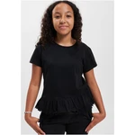 Girls' Organic T-Shirt Volant Black