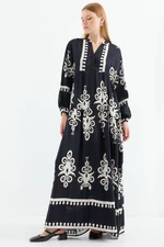 Bigdart 2423 Authentic Patterned Dress - Black