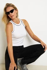 Cool & Sexy Women's White Barbell Neck Camisole Blouse