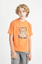 DEFACTO Boy's Crew Neck Printed Short Sleeve T-Shirt