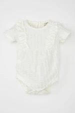 DEFACTO Baby Girl Newborn Crew Neck Short Sleeve Snap-On Body