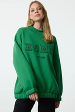 Trendyol Green Embroidery Detailed Oversize/Wide Fit Knitted Sweatshirt