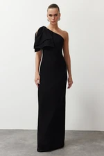 Trendyol Black A-Line Woven Evening Dress & Graduation Dress