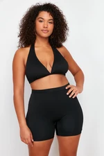 Trendyol Curve Black High Waist Knitted Bikini Bottom