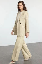 Trendyol Beige Tweed Oversize Blazer Jacket