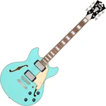 D'Angelico Premier Mini DC Surf Green Halbresonanz-Gitarre