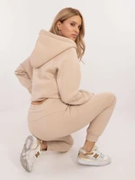 Beige basic tracksuit with insulation