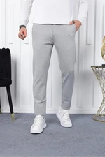 36197 Dewberry Ids Slim Fit Lycra Fabric Mens Trousers-LIGHT GREY