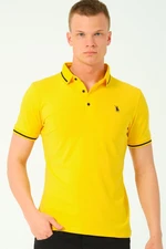 T8586 DEWBERRY MEN'S POLO NECK T-SHIRT-YELLOW-2