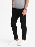 Ombre Men's pants with a classic cut in a delicate check - black