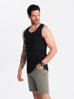 Ombre Men's BASIC cotton tank top - black