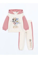 LC Waikiki Crew Neck Minnie Mouse Printed Baby Girl Sweatshirt and Tracksuit Bottom 2-Pack