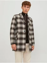 Brown Men's Plaid Coat with Wool Jack & Jones Zac - Men