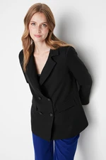 Trendyol Black Regular Lined Buttoned Woven Blazer Jacket