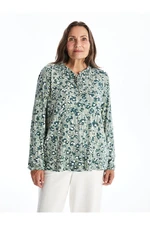 LC Waikiki LCW Lace-Up Collar Print Long Sleeve Women's Blouse