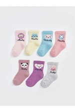 LC Waikiki Lcw Printed Baby Girl Socks 7-Pack